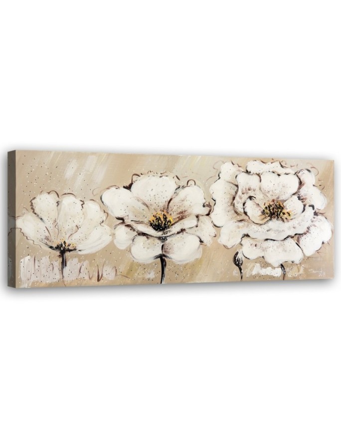 Leinwandbild - Weiße Blumen Shabby Chic | Feeby