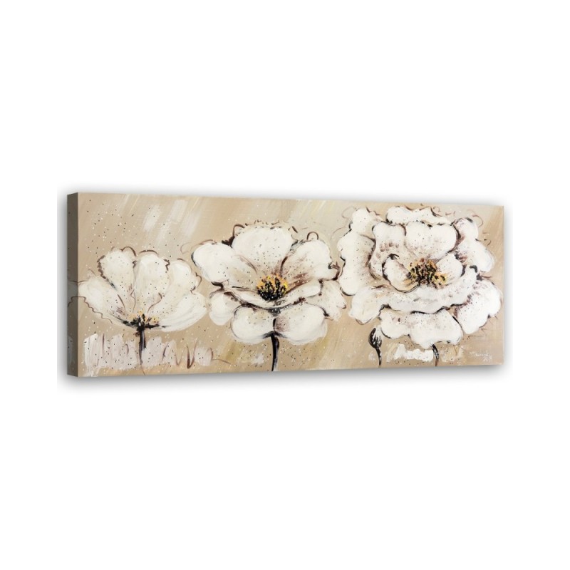 Leinwandbild - Weiße Blumen Shabby Chic | Feeby