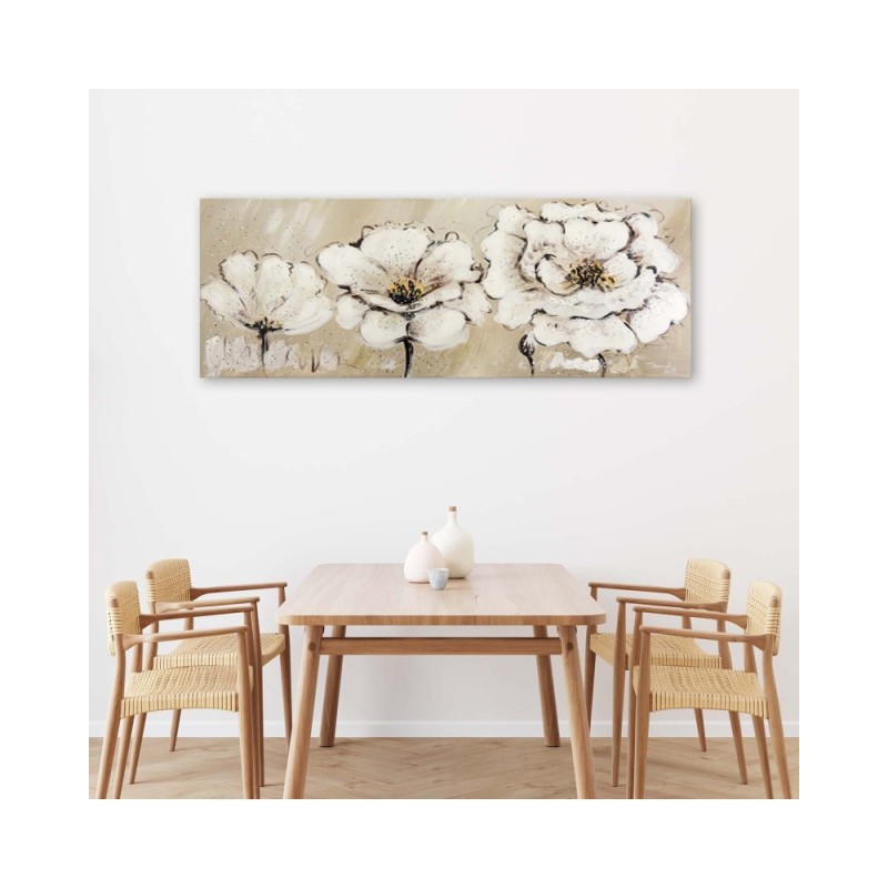 Leinwandbild - Weiße Blumen Shabby Chic | Feeby