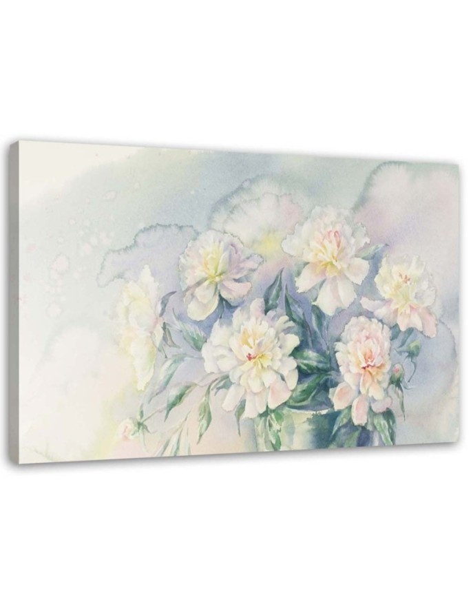 Leinwandbild - Blumenstrauß aus weißen Blumen | Feeby