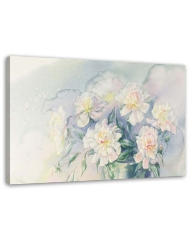 Leinwandbild - Blumenstrauß aus weißen Blumen | Feeby