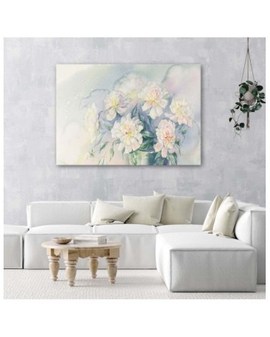 Leinwandbild - Blumenstrauß aus weißen Blumen | Feeby