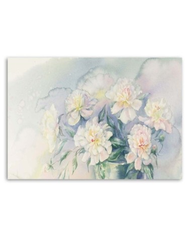 Leinwandbild - Blumenstrauß aus weißen Blumen | Feeby