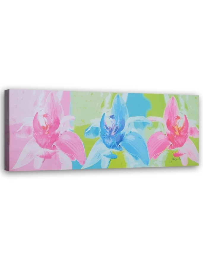 Modernes Wandbild - Farbige Gartenblumen | Feeby