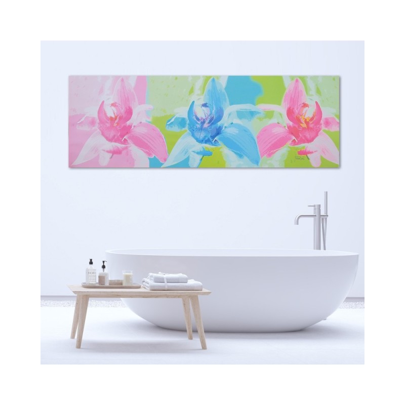 Modernes Wandbild - Farbige Gartenblumen | Feeby