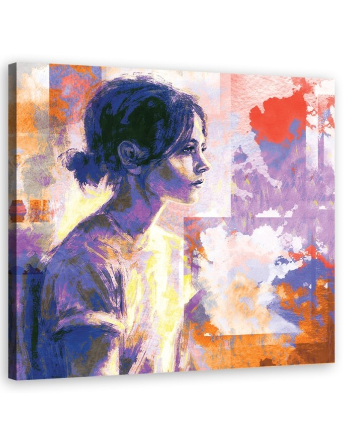 Dekoratives Leinwandbild - Menschen - Lila | Feeby