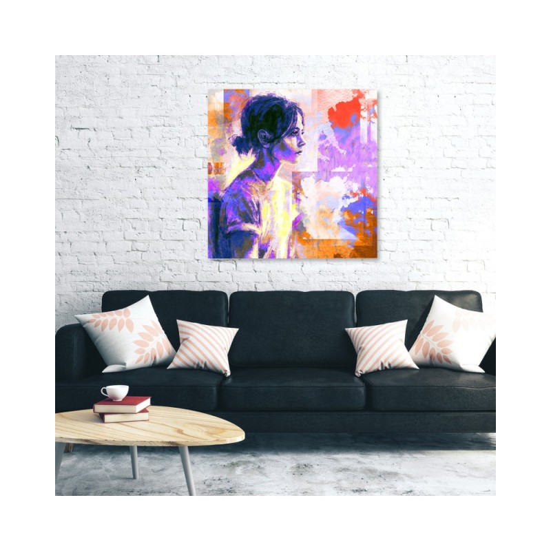 Dekoratives Leinwandbild - Menschen - Lila | Feeby