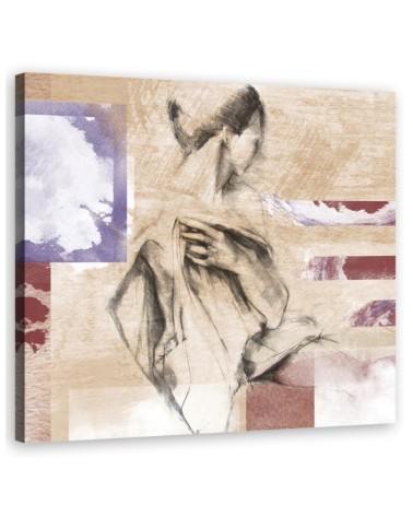 Canvas prints for bedroom - Woman glamour Beige | FEEBY