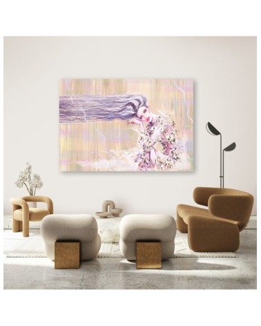 Wandbild für Wohnzimmer - Eine Frau mit langen Haaren | Feeby