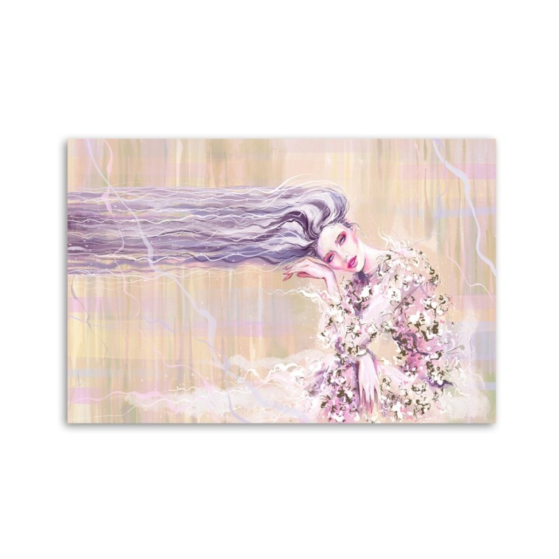 Wandbild für Wohnzimmer - Eine Frau mit langen Haaren | Feeby