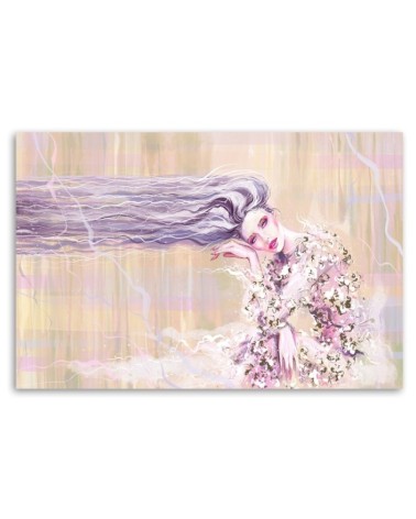 Wandbild für Wohnzimmer - Eine Frau mit langen Haaren | Feeby