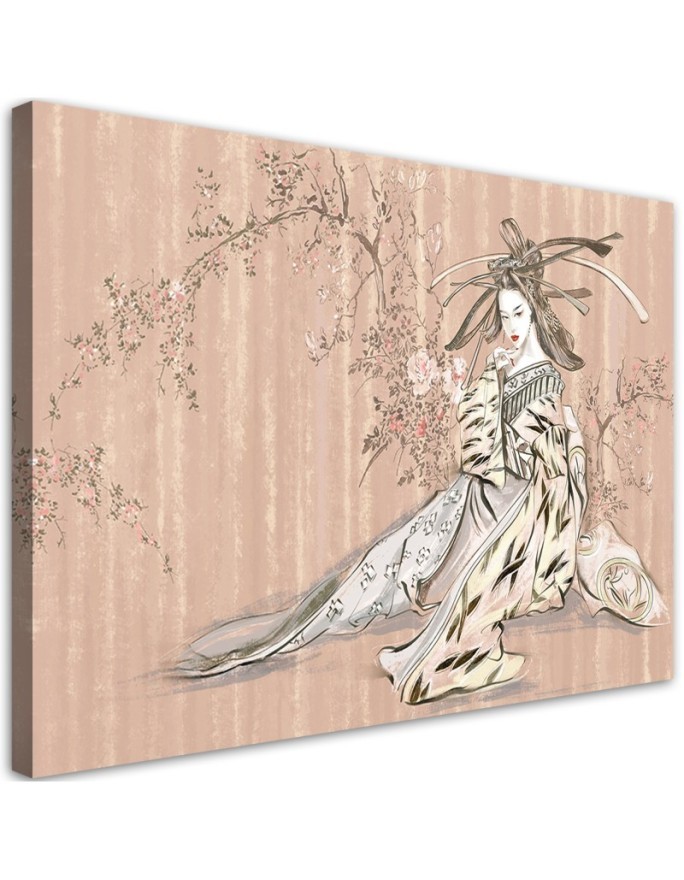 Bild auf Leinwand - Traditioneller japanischer Geisha | Feeby