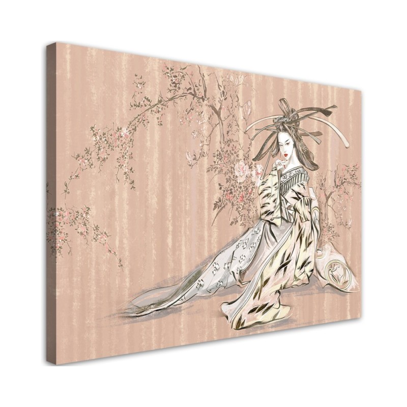 Bild auf Leinwand - Traditioneller japanischer Geisha | Feeby