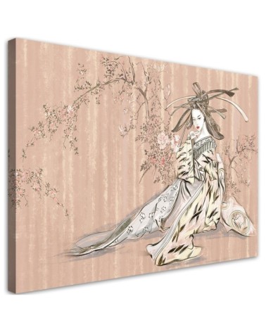 Bild auf Leinwand - Traditioneller japanischer Geisha | Feeby