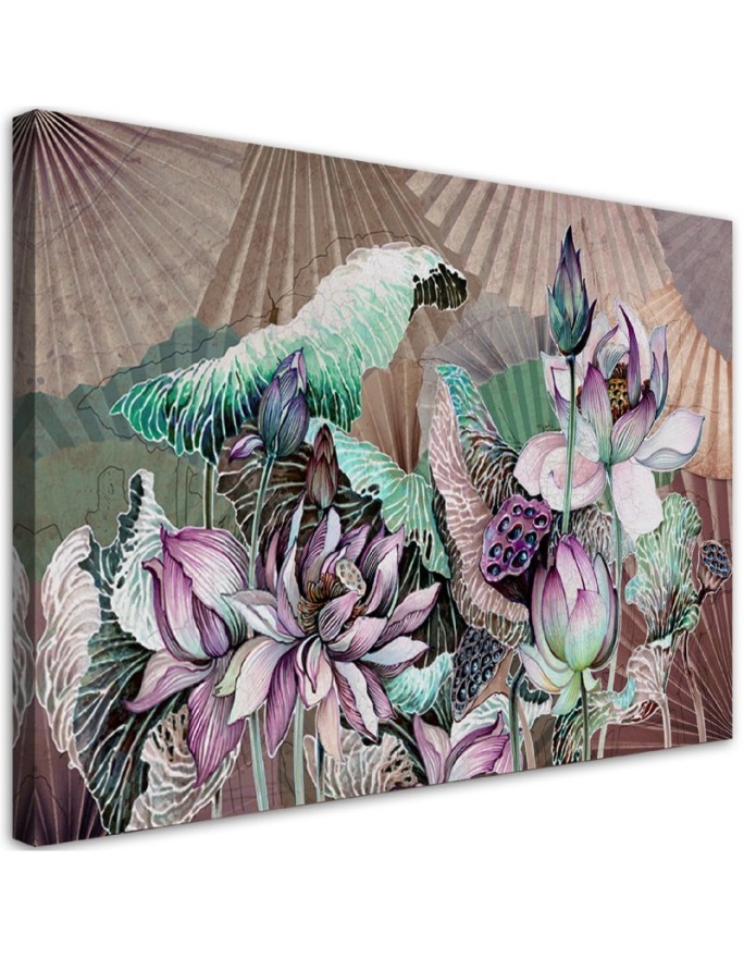 Canvas print - Lotus flower fan. Dress your walls!| FEEBY