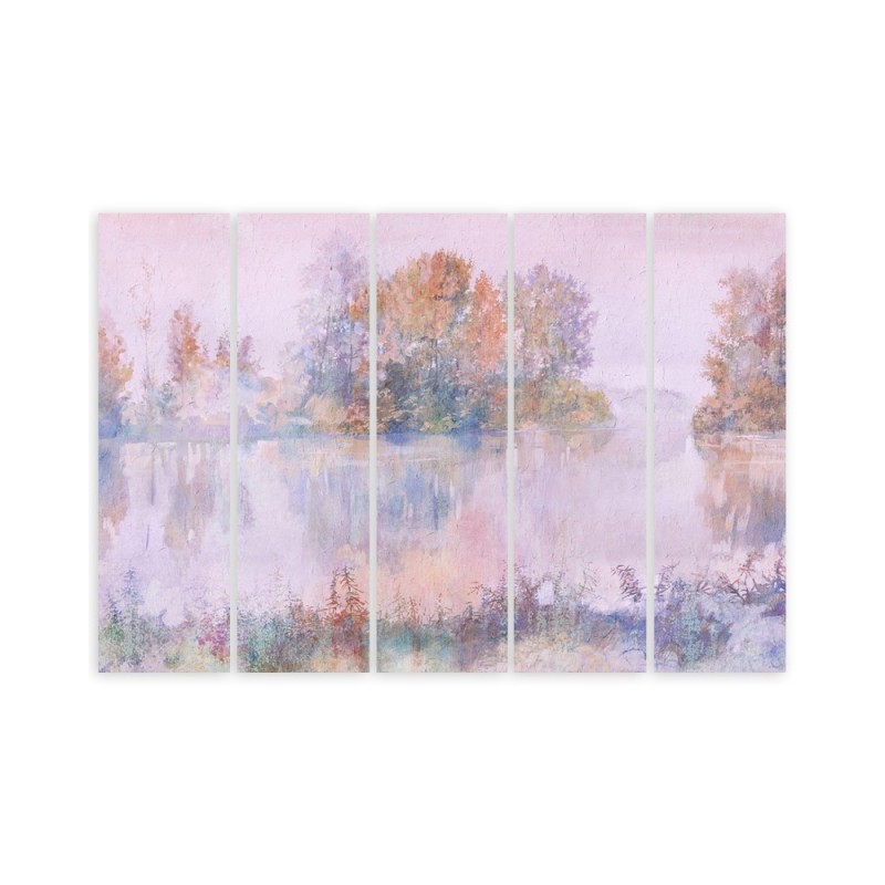 Widok na jezioro - Obraz na płótnie 5 częściowy | FEEBY