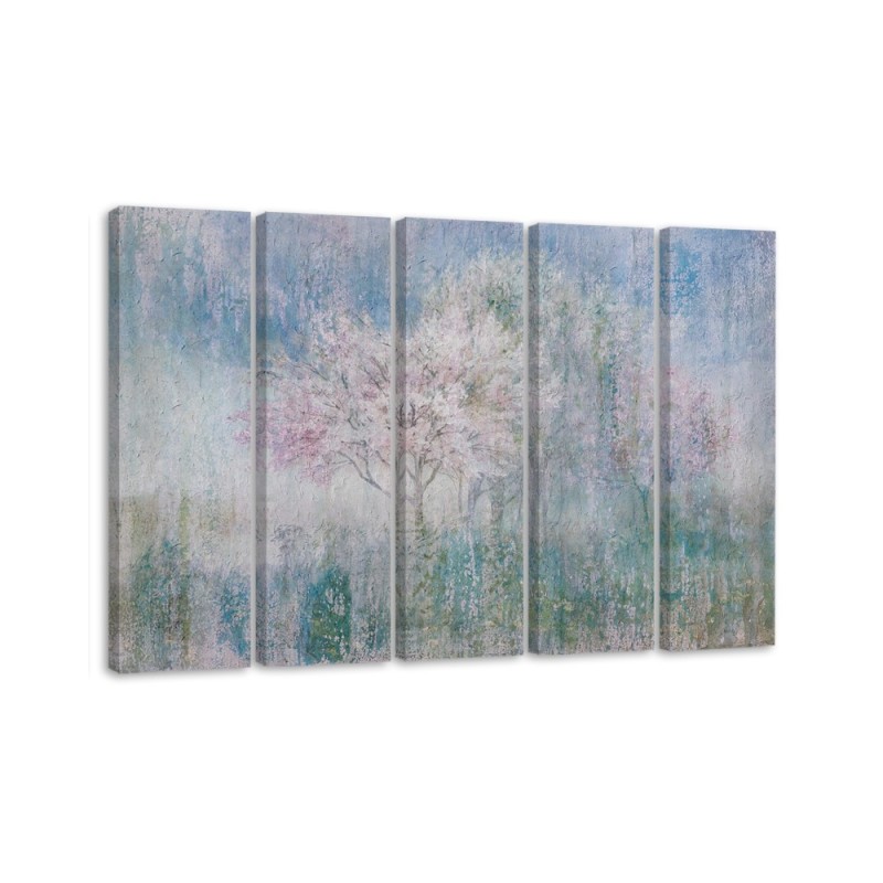 Bild - Ein blühender Baum in der Wiese alt und schmutzig | Feeby