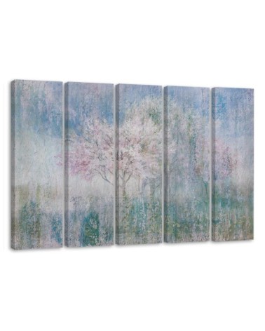 Tree in a meadow abstract - Wall art painting for living room | FEEBY