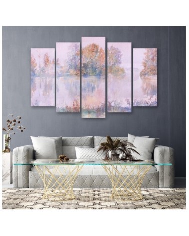 Widok na jezioro - Obraz na płótnie 5 częściowy | FEEBY