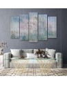 Flowering tree in a meadow old and dirty - 5-piece painting | FEEBY