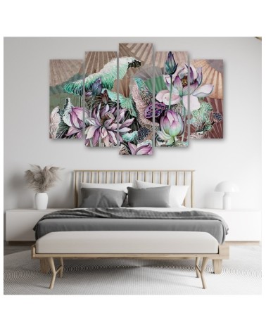 Dekoratives Leinwandbild - Heilige Lotos und Fanter | Feeby