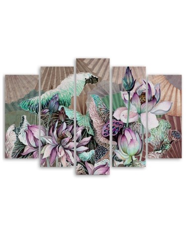 Dekoratives Leinwandbild - Heilige Lotos und Fanter | Feeby