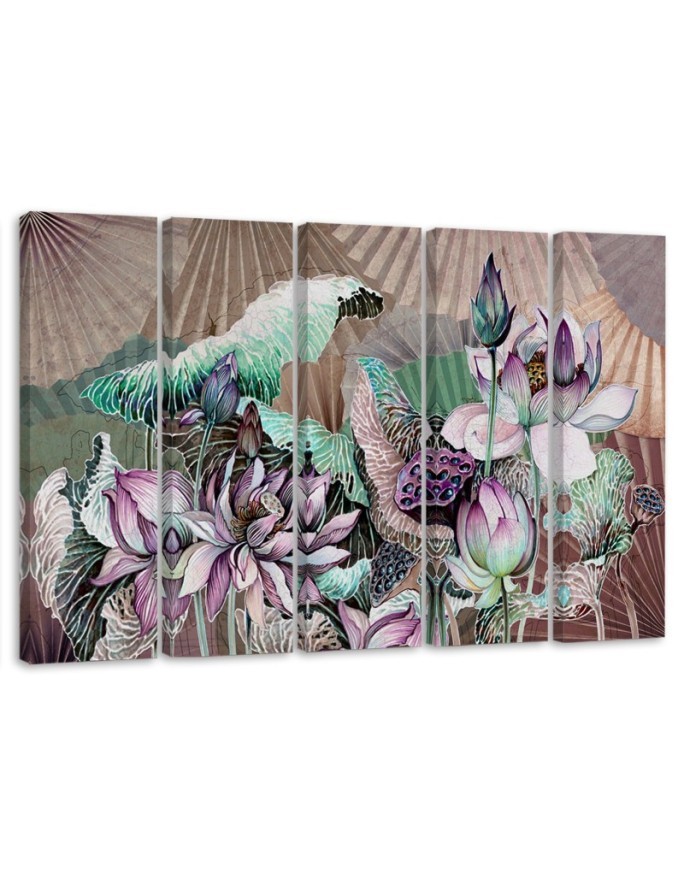 Leinwandbild modern - Heilige Lotos und Fanter | Feeby
