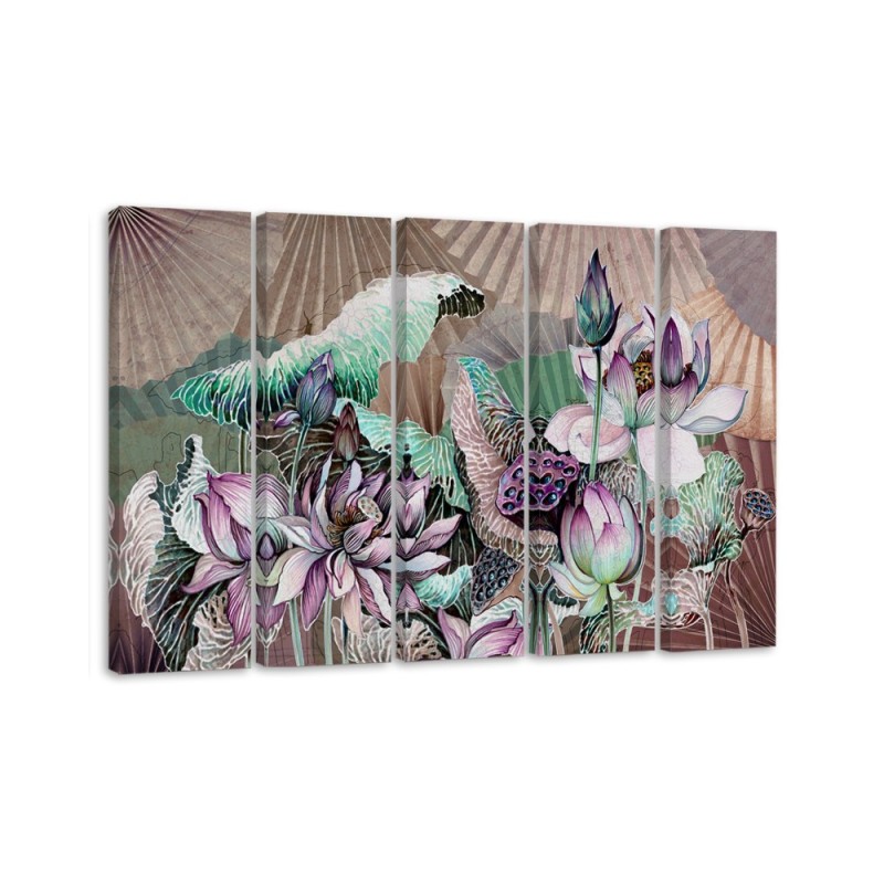 Leinwandbild modern - Heilige Lotos und Fanter | Feeby