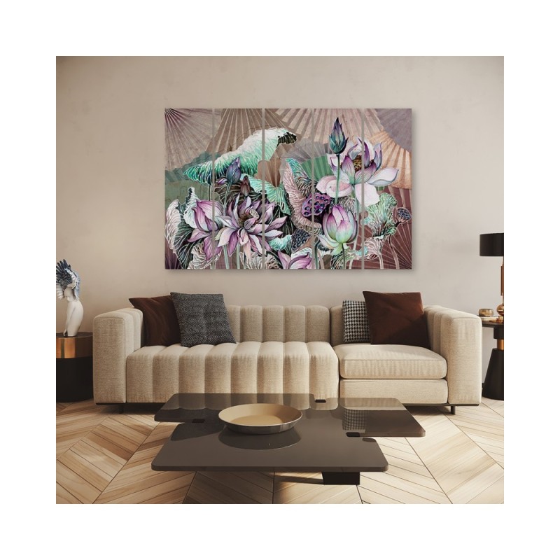 Leinwandbild modern - Heilige Lotos und Fanter | Feeby