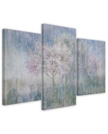 Flowering tree in a meadow old and dirty - Canvas print for bedroom | FEEBY