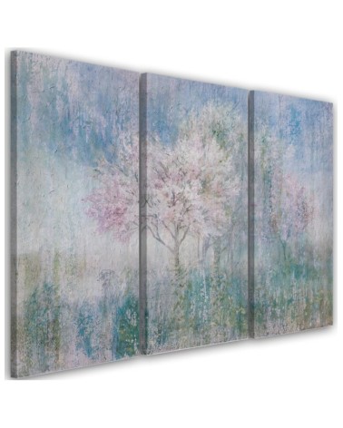 Flowering tree in a meadow old and dirty - Canvas print for bedroom | FEEBY