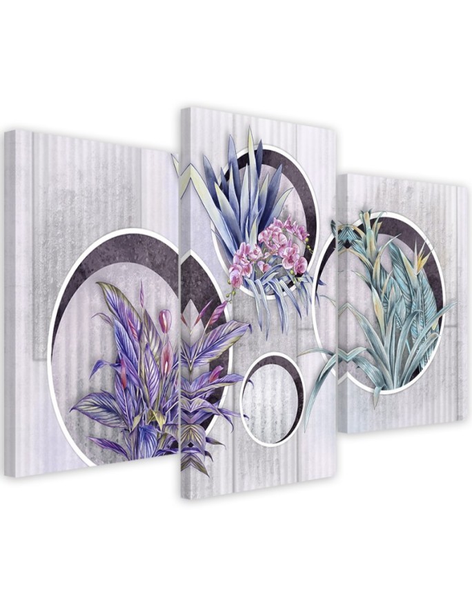 Kwadratowe Bukiety z kwiatami - Obraz drukowany canvas | FEEBY