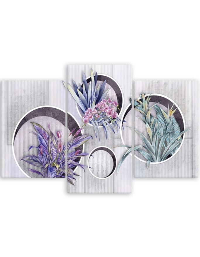 Kwadratowe Bukiety z kwiatami - Obraz drukowany canvas | FEEBY