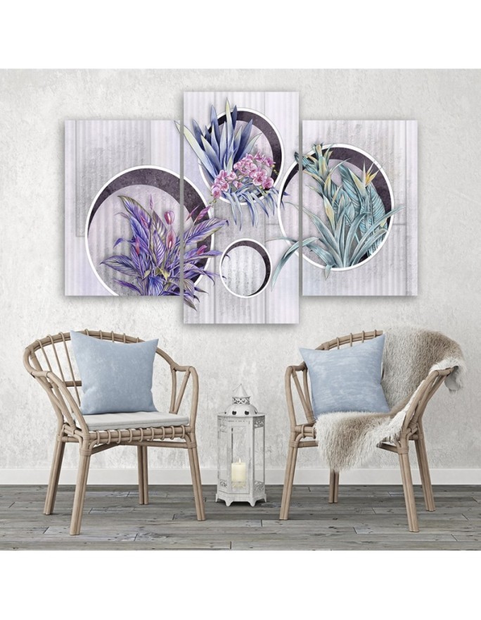 Kwadratowe Bukiety z kwiatami - Obraz drukowany canvas | FEEBY