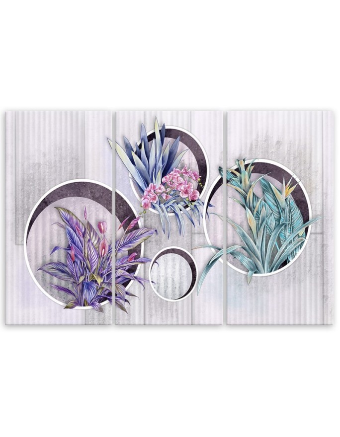 Kwadratowe Bukiety z kwiatami - Obraz drukowany canvas | FEEBY