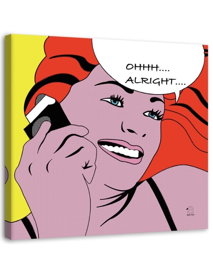 Leinwandbild - Pop-Art-Cartoon Frau in Ordnung | Feeby