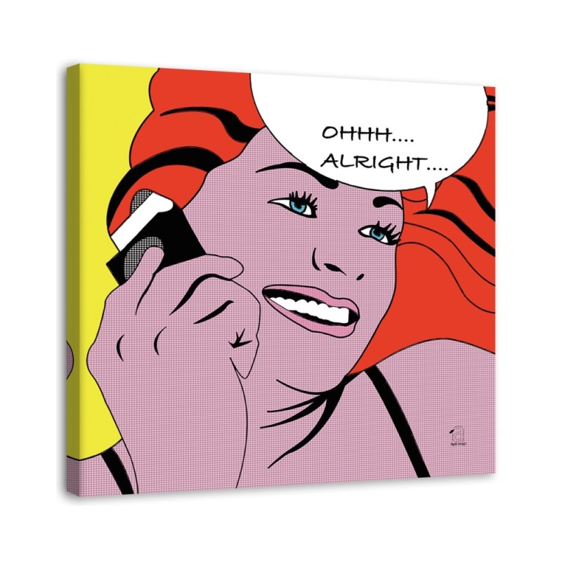 Leinwandbild - Pop-Art-Cartoon Frau in Ordnung | Feeby