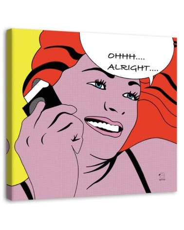 Pop art comic strip Woman Alright - Canvas wall art painting | FEEBY