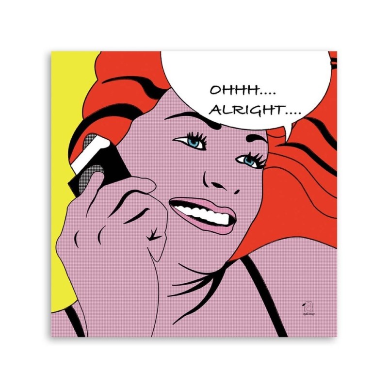 Leinwandbild - Pop-Art-Cartoon Frau in Ordnung | Feeby