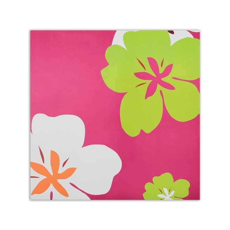 Bild auf Leinwand - Blumengrafik auf rosa Hintergrund | Feeby