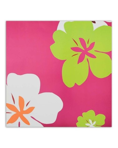 Bild auf Leinwand - Blumengrafik auf rosa Hintergrund | Feeby