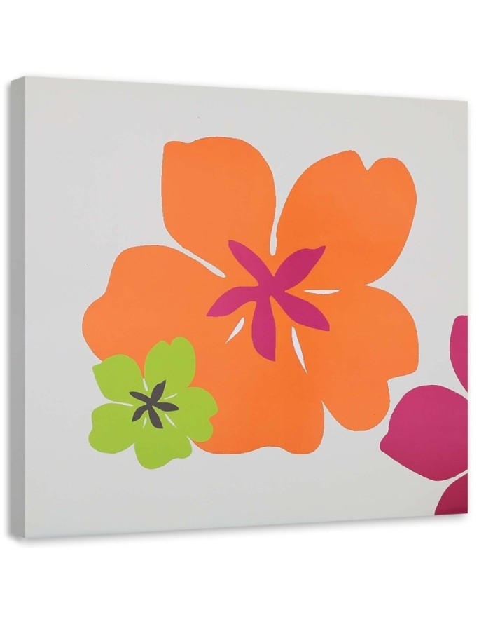 Bild - Große orangefarbene Blüte und kleine grüne Blüte | Feeby