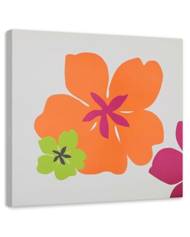 Orange flower pop art - Canvas prints for living room | FEEBY