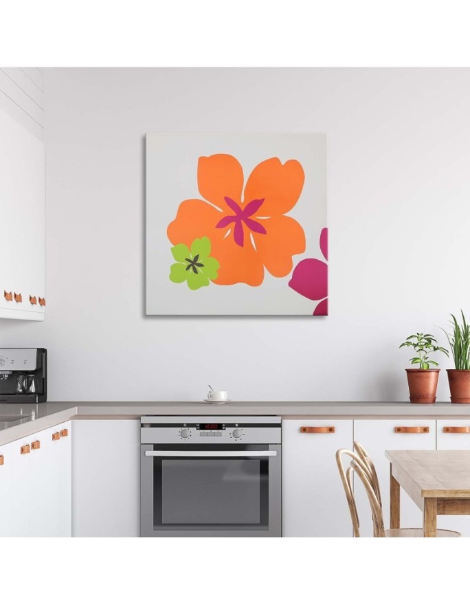 Pomarańczowy kwiat pop art - Obraz do salonu | FEEBY