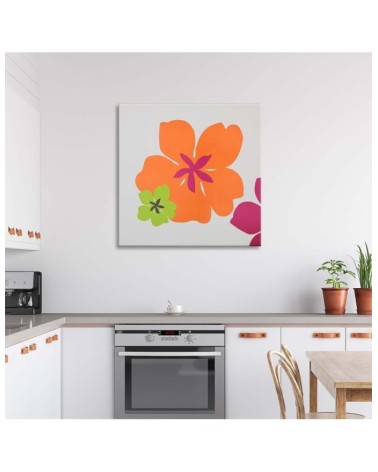 Bild - Große orangefarbene Blüte und kleine grüne Blüte | Feeby