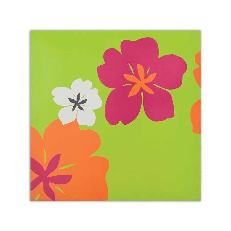 Leinwandbild - Mehrere bunte Blumen auf grünem Hintergrund | Feeby
