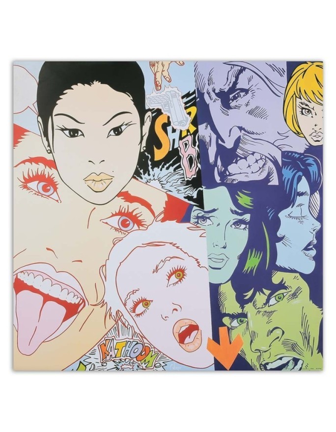 Twarze kobiet pop art - Obraz do salonu retro | FEEBY