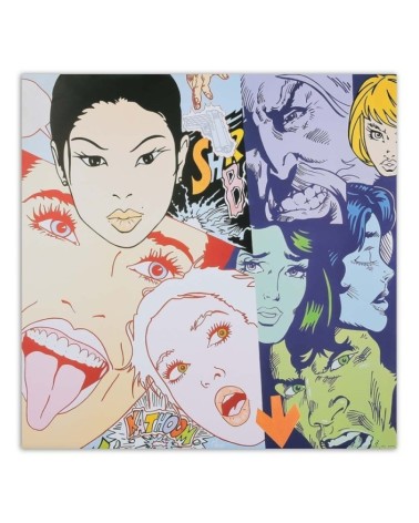 Wandbild für Wohnzimmer - Cartoon Gesichter Pop Art | Feeby