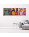 Colourful face of a woman with glasses - Canvas prints for the living room | FEEBY