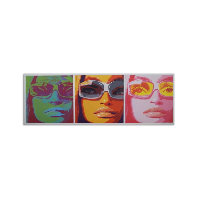 Bild auf Leinwand - Farbiges Gesicht einer Frau mit Brille | Feeby